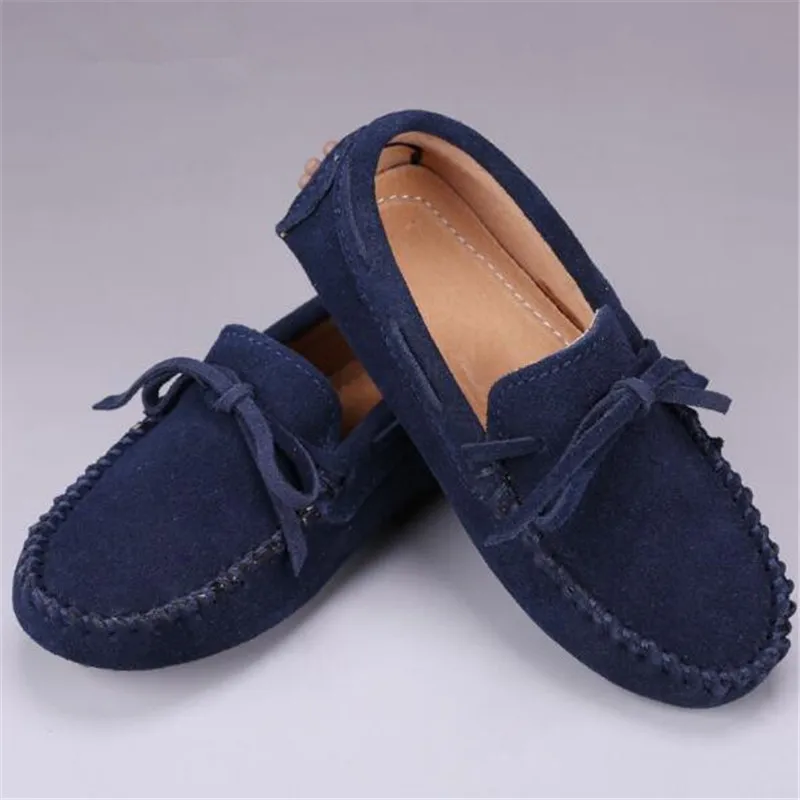 

New 2022 Spring Autumn Children Loafers Genuine Leather Kids Flats Girls Boys Bow-Knot Casual Leather Shoes 04