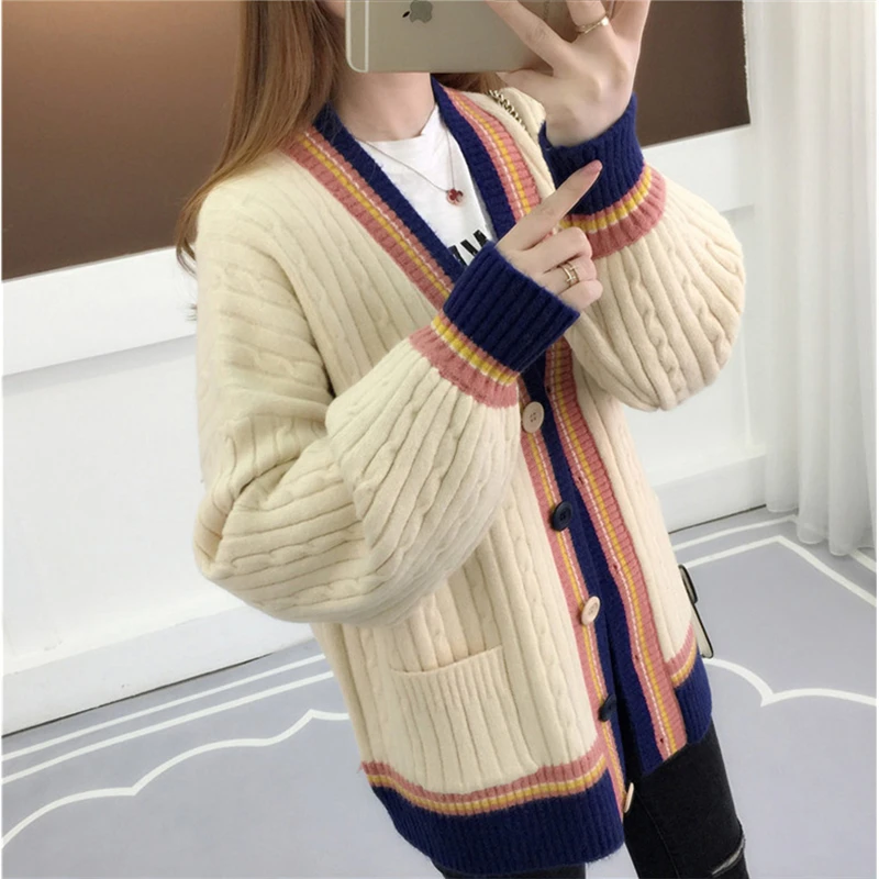 Фото Cardigan Women Sweater 2019 Spring Casual Fashion Loose Knitwear coat Autumn New Wild Big Size elegant woman Knit vs546 Cardigan Women Sweater 2019 Spring Casual Fashion Loose Knitwear coat Autumn New Wild Big Size elegant woman Knit vs546