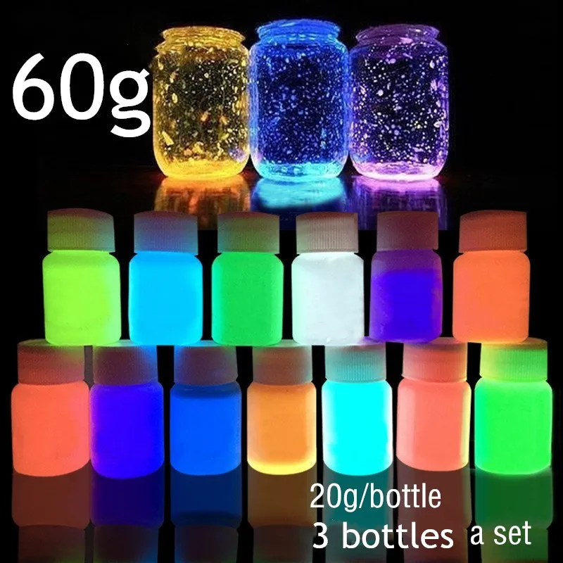 60 мл УФ Blacklight неоновый флуоресцентный светится в темноте Высокая Люминесцентная краска для лица и тела-10 доступных,(20 мл/0,7 унций) X3bottles