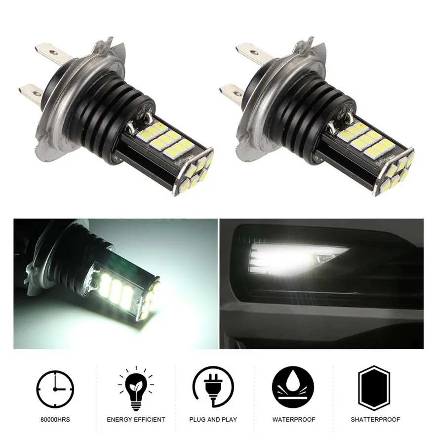 2 шт. H7 3030 24 SMD LED RGB Автомобильная фара противотуманная лампа Вт 6000 К Новая легкая