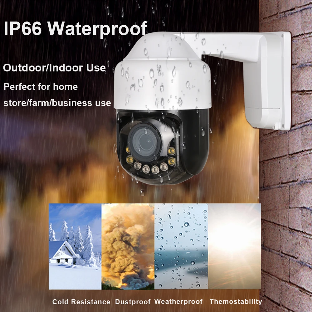 

Outdoor POE 5MP 3" MINI PTZ Camera 5.0MP 5 Megapixels IP Camera Pan Tilt ONVIF IR 60M 2.8-12MM 4X ZOOM P2P 2Way Audio Dual Light