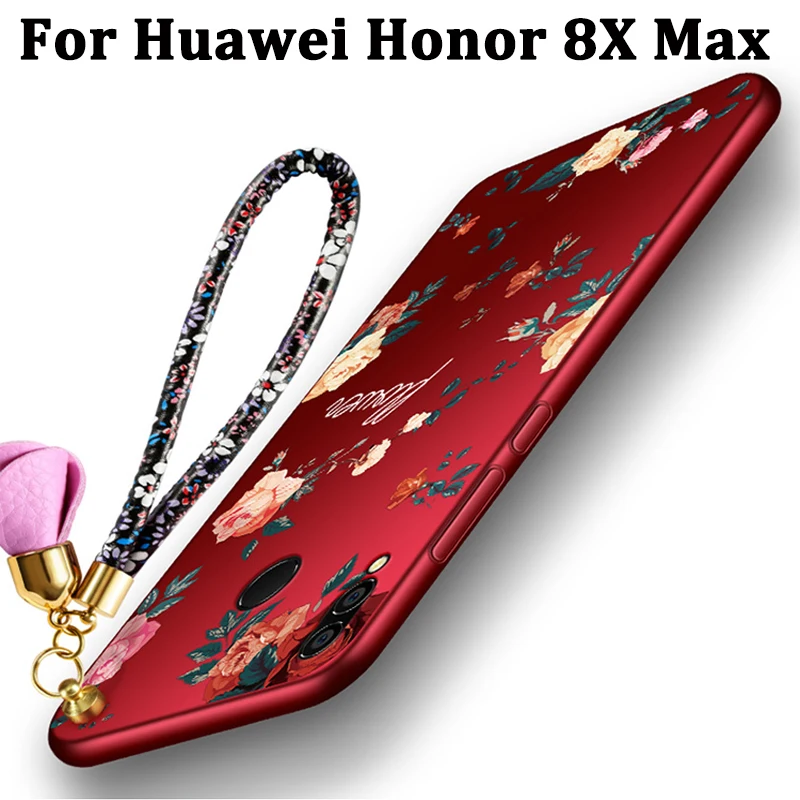 2 шт. для huawei Honor 8X Max корпус цветы крышка Honor8X чехол soft задняя 8 X случаях основа coque