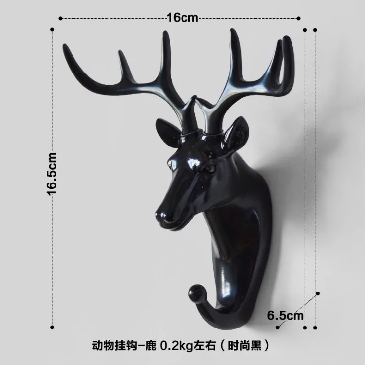 Креативные 3D крючки для стены украшения двери животных крючки декоративные крючки для одежды полимерные крючки олень носорог слон жираф лошадь - Цвет: 9