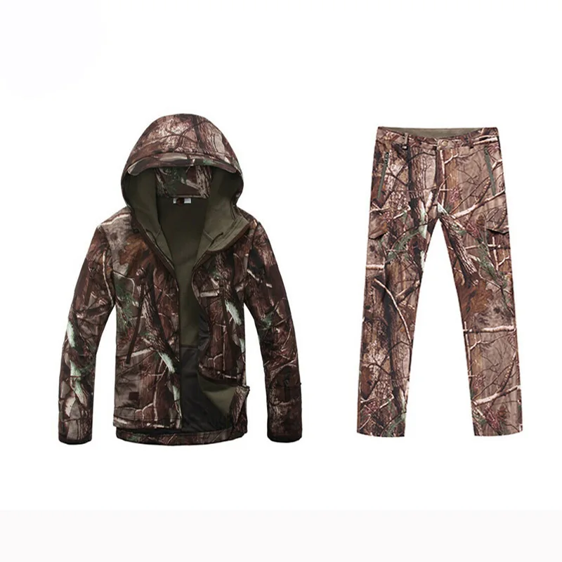 Sharkskin Softshell TAD тактические охотничьи костюмы мужские ветрозащитные уличные спортивные походные камуфляжные наборы охотничья походная куртка+ брюки