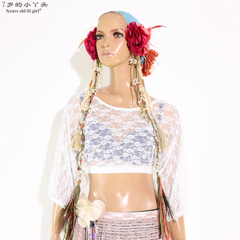 

Belly Dance Top Costumes New Style Senior Sexy Lace Bat Sleeve Blouse BRR61 65