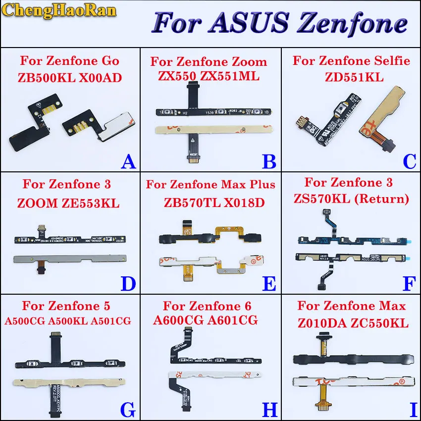 ChengHaoRan выключатель громкости вкл выкл кнопка гибкий кабель для Asus zenfone 5 6 GO ZB500KL