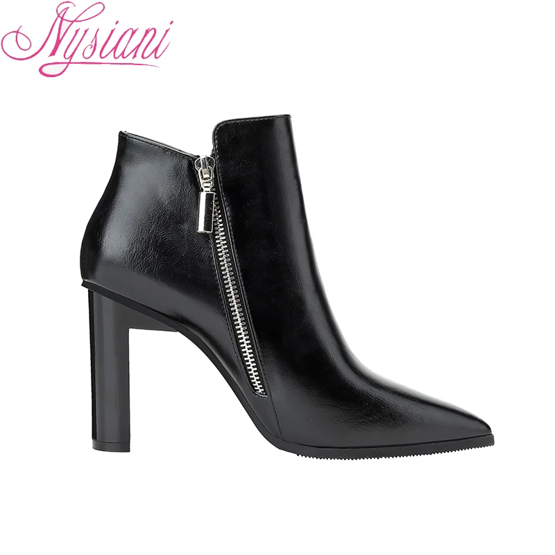 2018 пикантные женские ботильоны на высоком каблуке осенне-зимние вечерние Новые