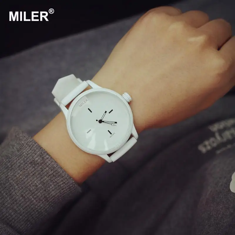 Оригинальный MILER бренд мягкий силиконовый ремешок желе кварцевые часы наручные