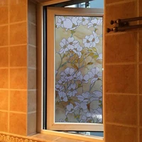yellow magnolia window cover film on glass no glue 3d static self adhesive door stickers home decorative 404550607080100cm