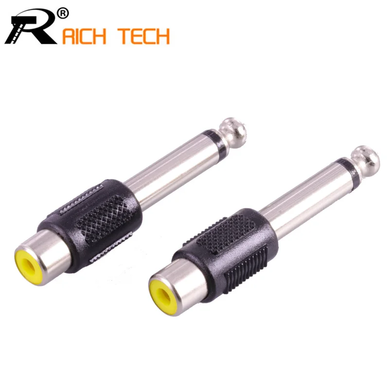 4 шт. никелированные 2 контактный разъем желтого разъема типа тюльпан Jack 6 35 моно