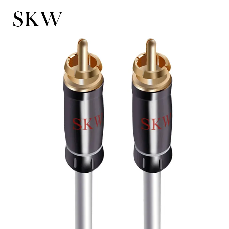 

SKW RCA Audio Cable Male to Male Plug with 24K Gold-plated 1M,1.5M,2M,3M,5M,8M,10M,12M,15M for Car Subwoofer Amplifier