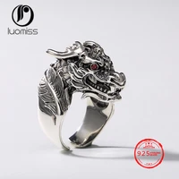 punk dragon head ring 925 sterling silver s925 thai silver rings for men jewelry
