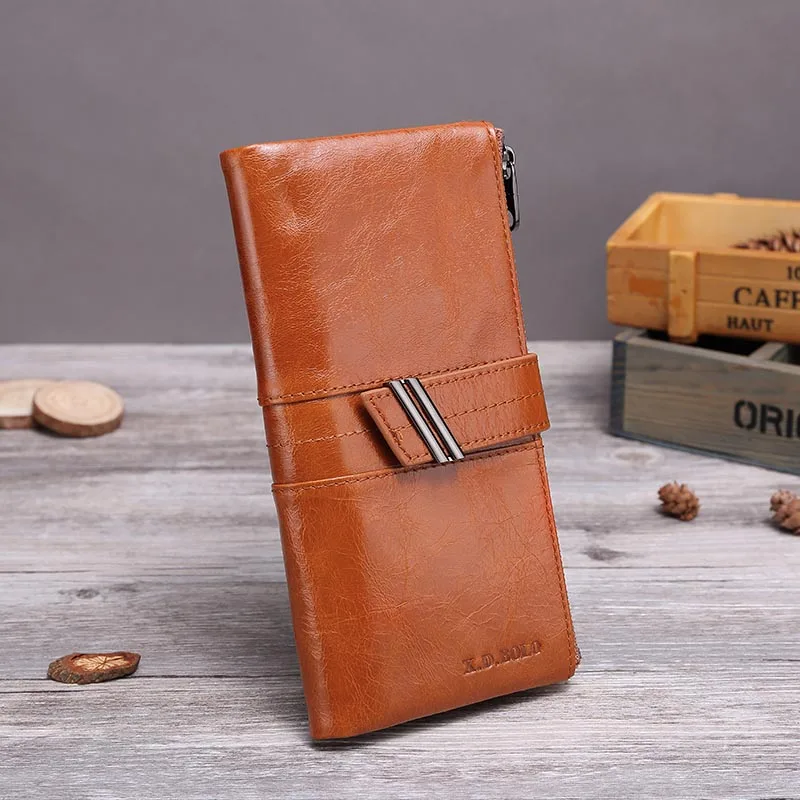 Orange X. D. BOLO, женские кожаные кошельки, Женский Длинный кошелек, Женский кошелек на молнии, Много отделов, женский клатч, кожаный кошелек для iphone - Цвет: Orange
