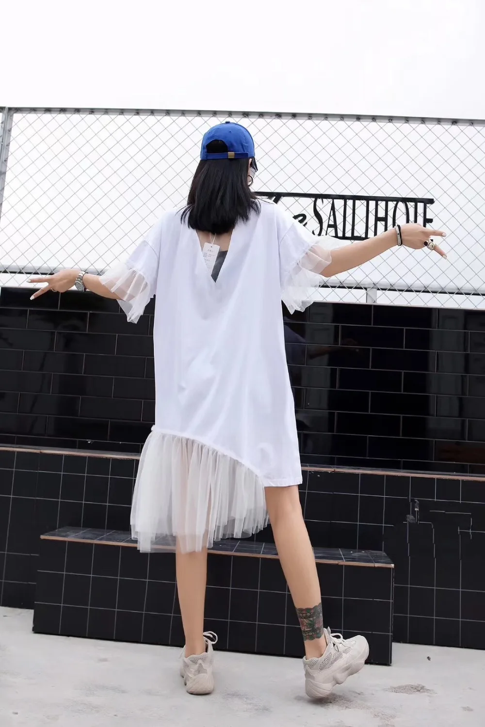 Verano Vestido сзади выдалбливают платье средней длины для женщин уличная одежда