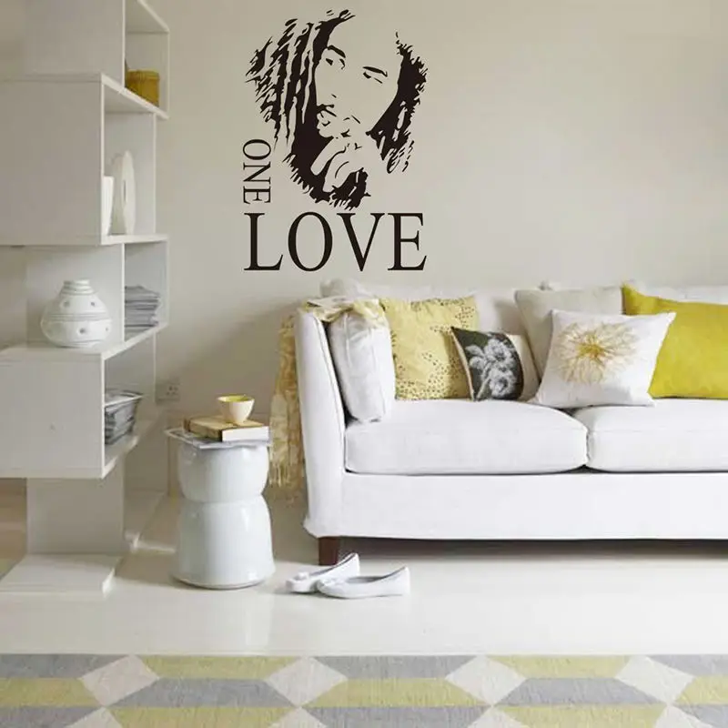 Bob Marley One Love Цитата стены Стикеры DIY Съемный современные настенные надписи для