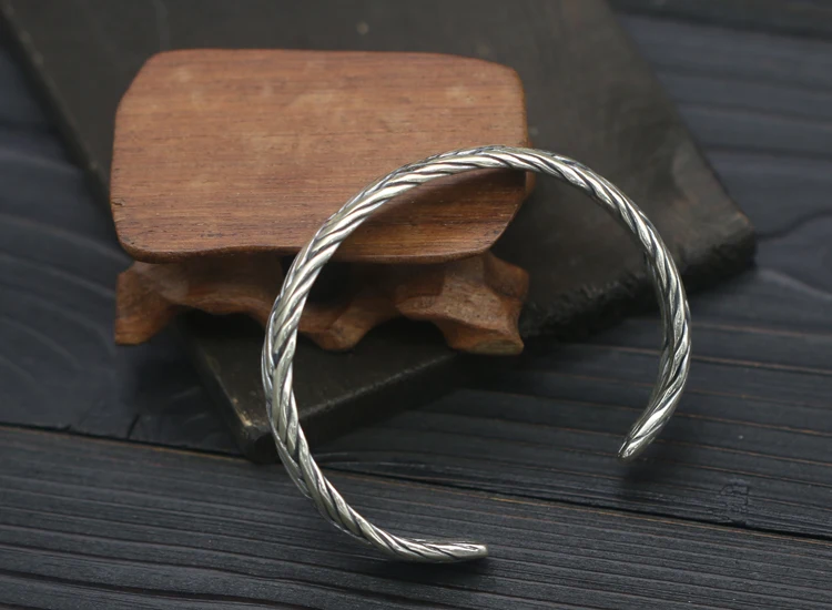 Мужской и женский браслет из чистого серебра 925 пробы с плетеным плетением