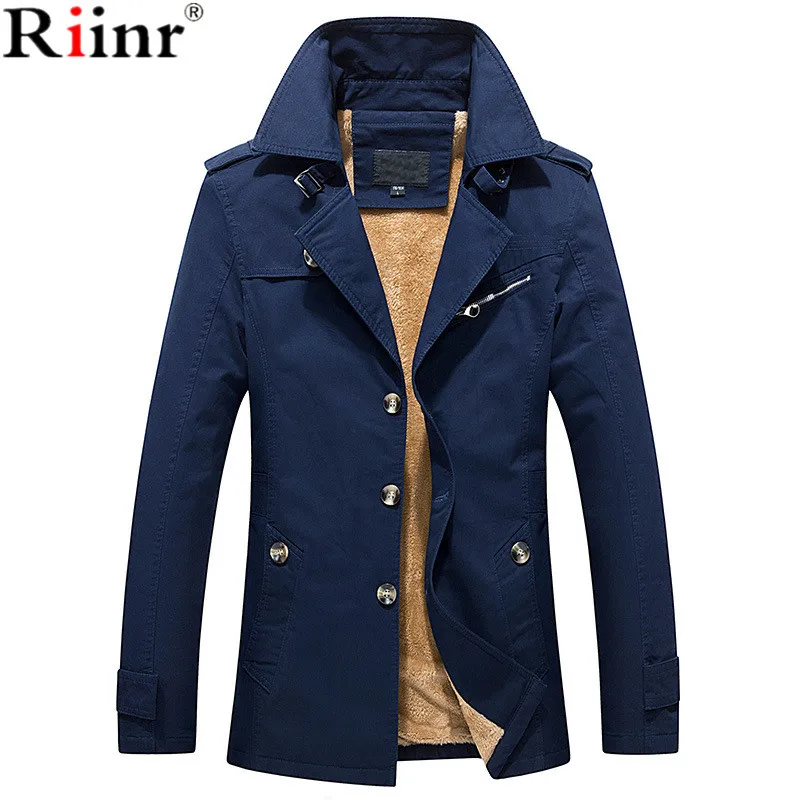 Riinr 2018 Новое поступление куртка зимнее шерстяное пальто Slim Fit Куртки модная
