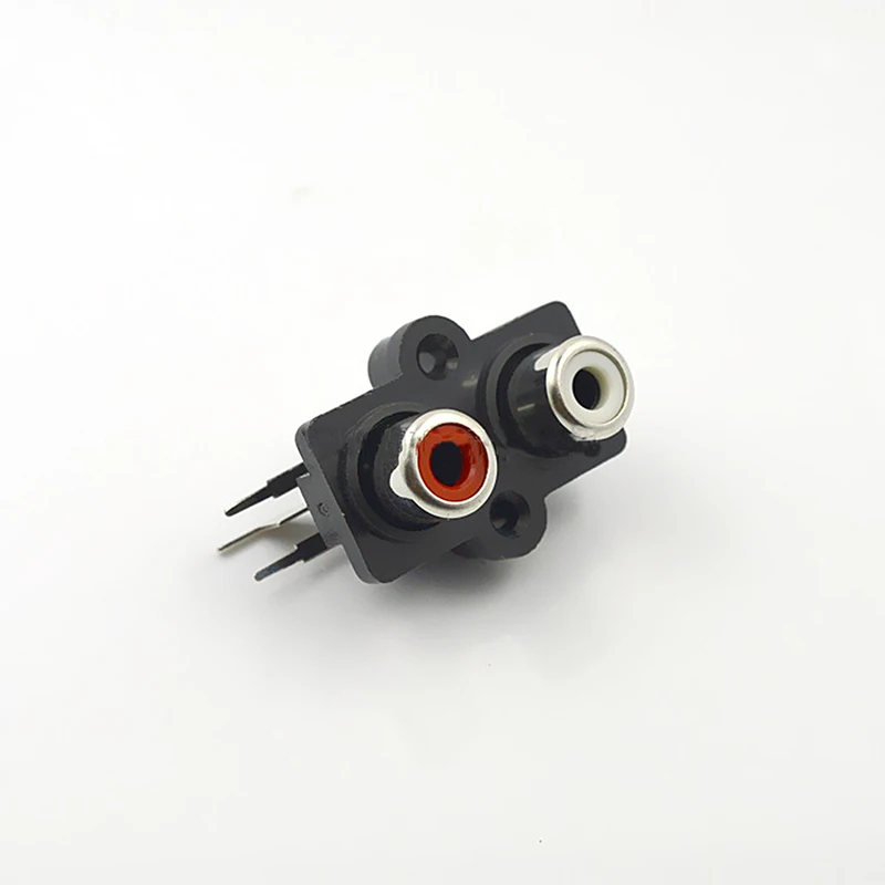 

10pcs 2 Holes RCA Lotus Connector AV Socket White Red Hole Audio Video Plug