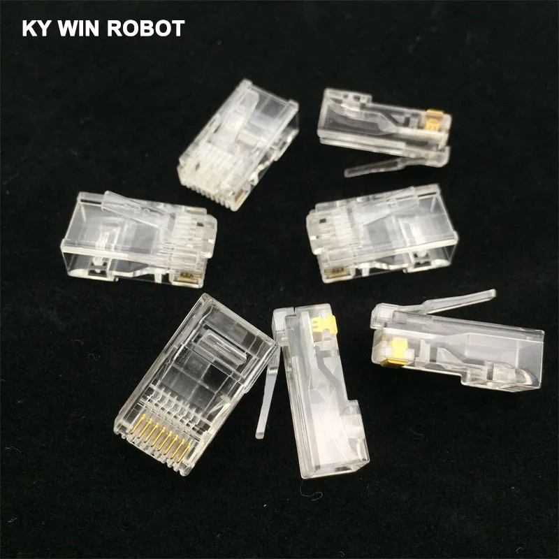 Сетевой кабель RJ45 8P8C металлический щиток 50 шт./лот разъем для телефона ОБЖИМНАЯ
