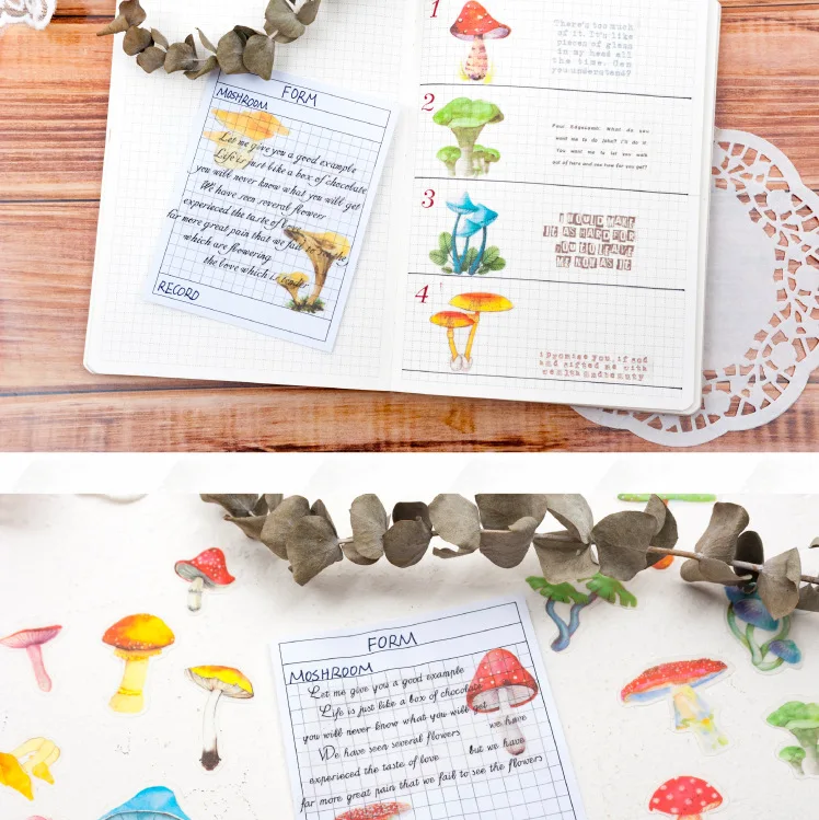 60 шт./кор. растения гриб украшение стикер s DIY наклейки для дневника Scarpbooking Lable стикер