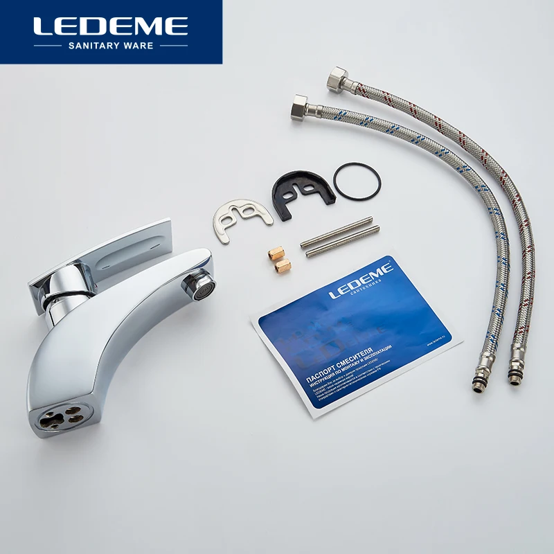 LEDEME Смеситель для умывальника латунь Цвет: хром L1070|tap mixer|basin faucetbathroom faucet |