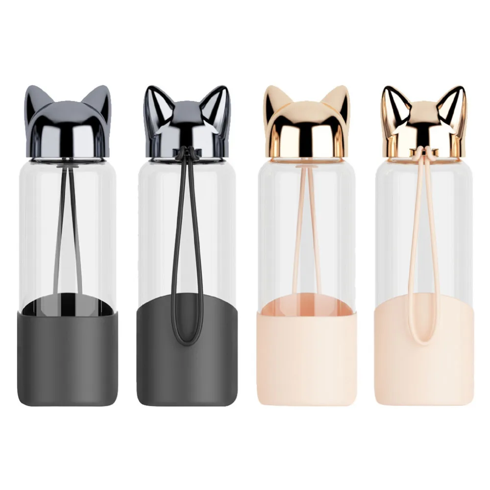 Милая лиса мультяшная изоляционная крышка Хрустальная бутылка портативная