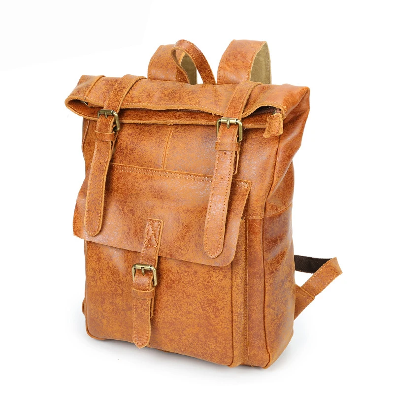 Классический рюкзак из натуральной кожи Mochila Большой Вместительный 100% коровьей