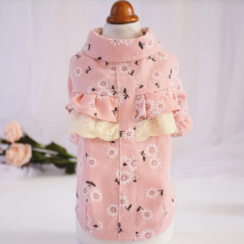 

Dog Shirt Print Small Pet Puppy Dog Cat Lace Skirt Princess Tutu Dress Shirt Summer Clothes