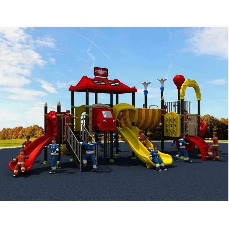 fireman amusement playground slide,outdoor playground park YLW-OUT1665