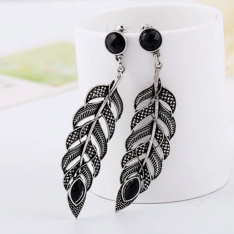 Новый дизайн богемные винтажные Подвесные серьги с перьями для женщин висячие в