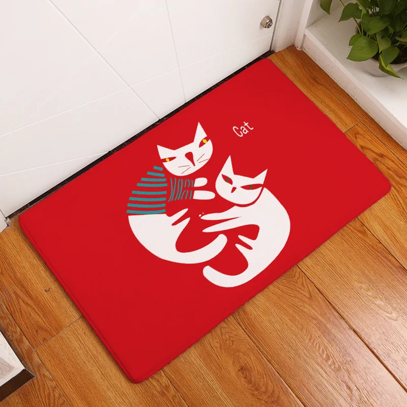 Фланелевый ковер с принтом Декор для дома изображением кота 40x60 см 50x80 коврик