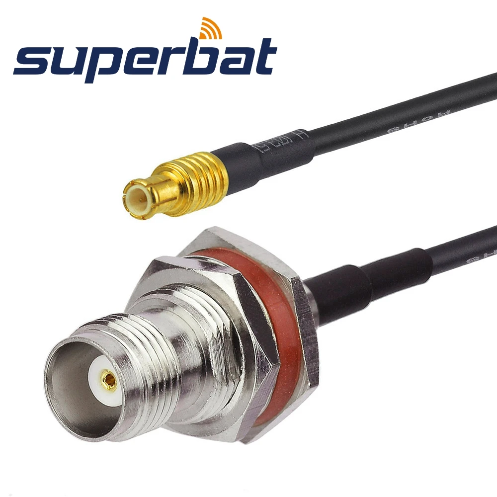 Superbat MCX прямой разъем для TNC перегородки с О образным кабелем RG174 15 см