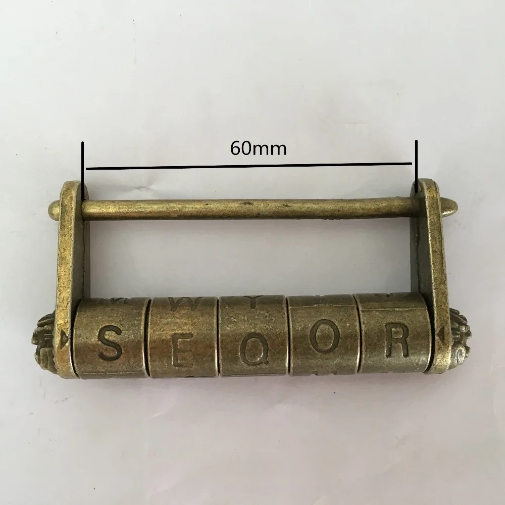 6 см античный бронзовый декоративный замок с надписью винтажный латунный кодовый