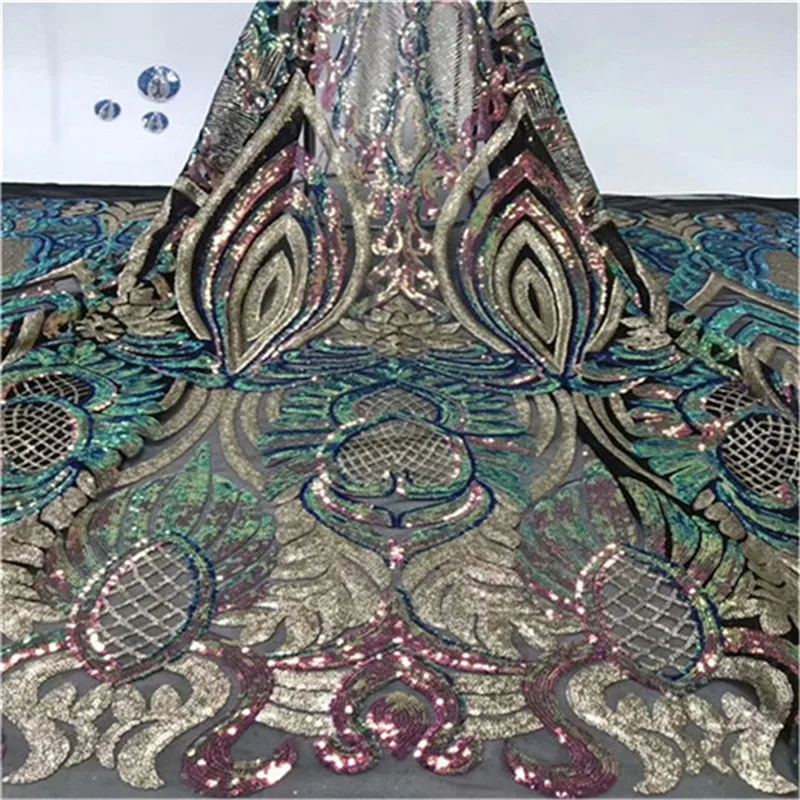 Блестящий стиль африканская Высококачественная чистая свадебная кружевная