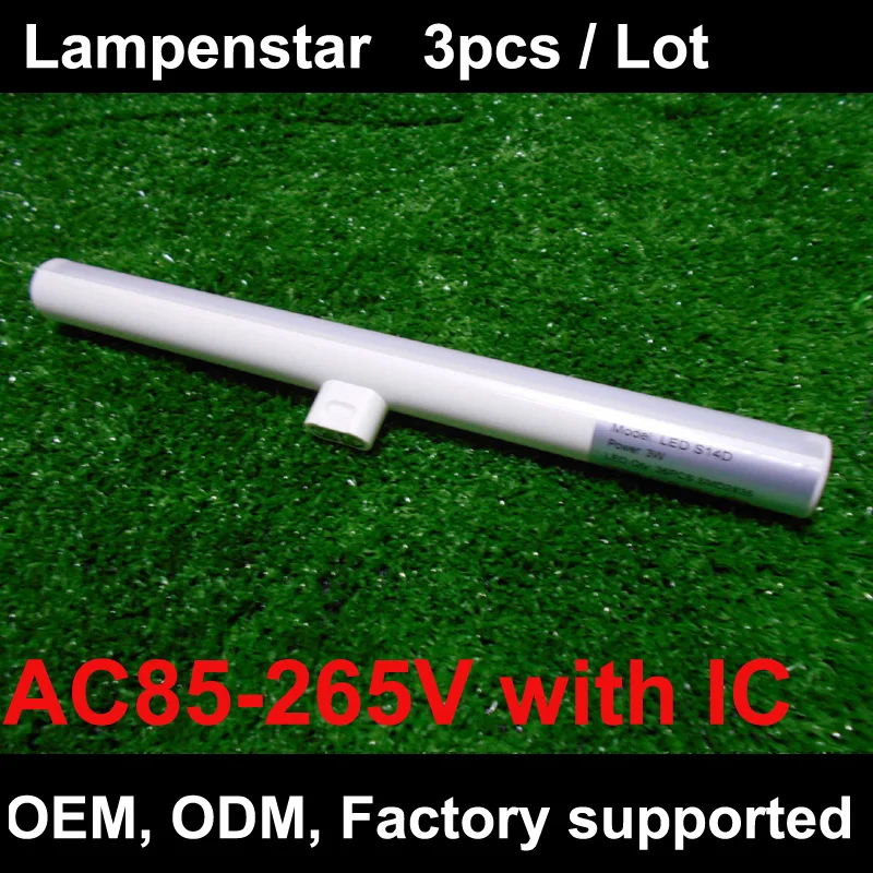 Светодиодная лампа s14 s14s 3 Вт 6 10 12 300 мм 5000 AC85 ~ 265 В Прямая замена OSRAM Linestra теплый