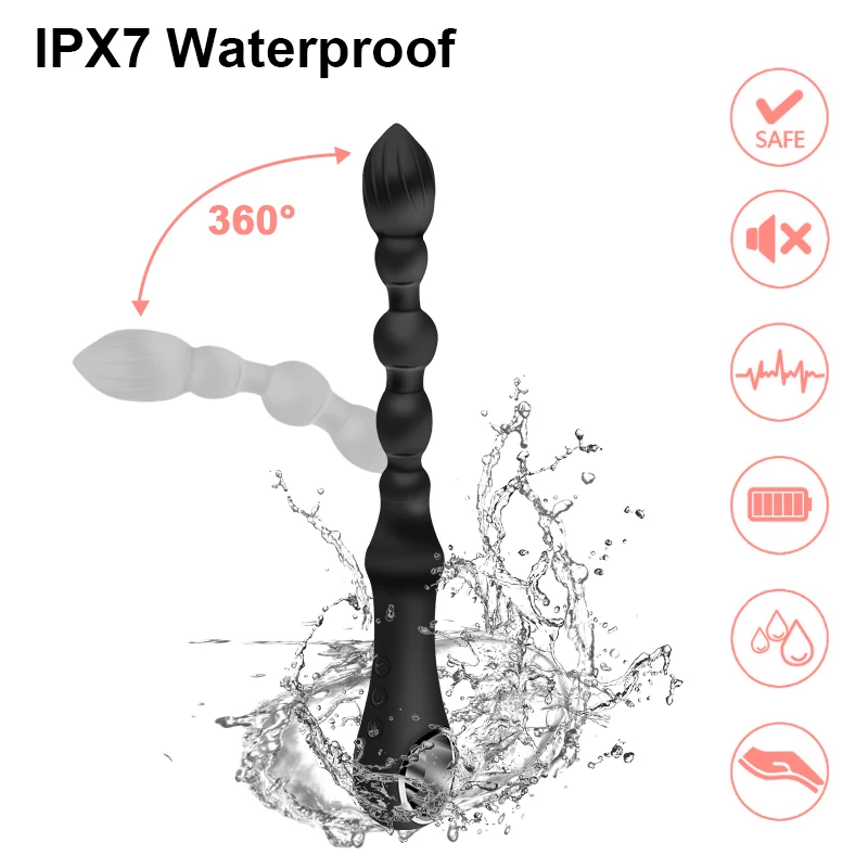 GUIMI Heating Bead Anal Plug Vibrator 12 Speeds Sex Toys for Adult Stimulator Buttplug Erotic Beads Prostate Massager |