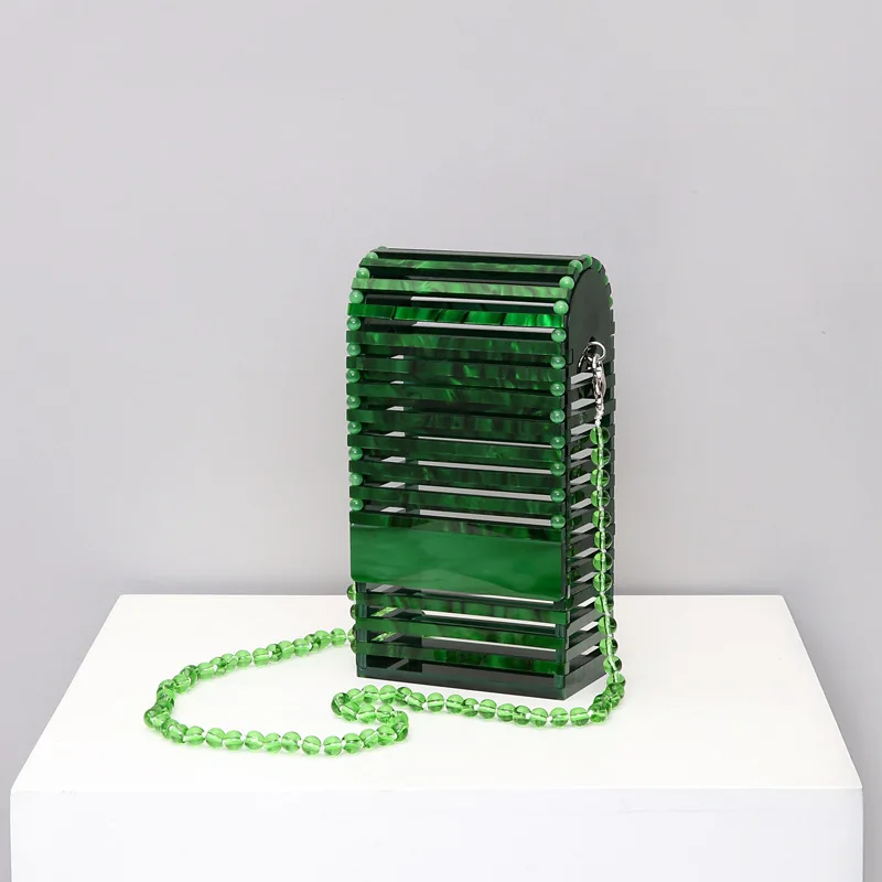 green Небольшой свежий тканый мобильный телефон Bolsa Feminina через плечо женские сумки для рук для женщин акриловое мини-коробка клатчи жемчуг зелёный кошелёк - Цвет: green
