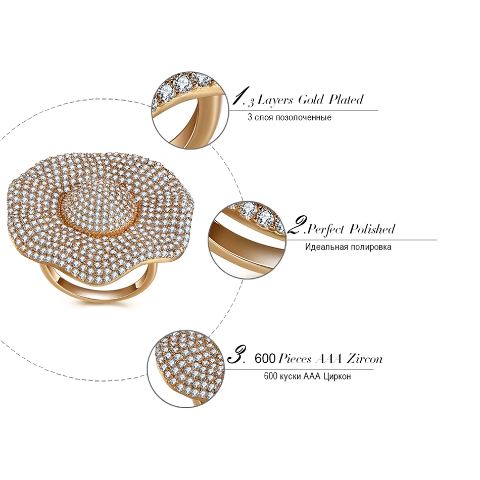 ORSA JEWELS роскошное кольцо на палец для женщин с AAA фианитом зубец Установка большие свадебные и женские кольца для помолвки ювелирные изделия OMR06