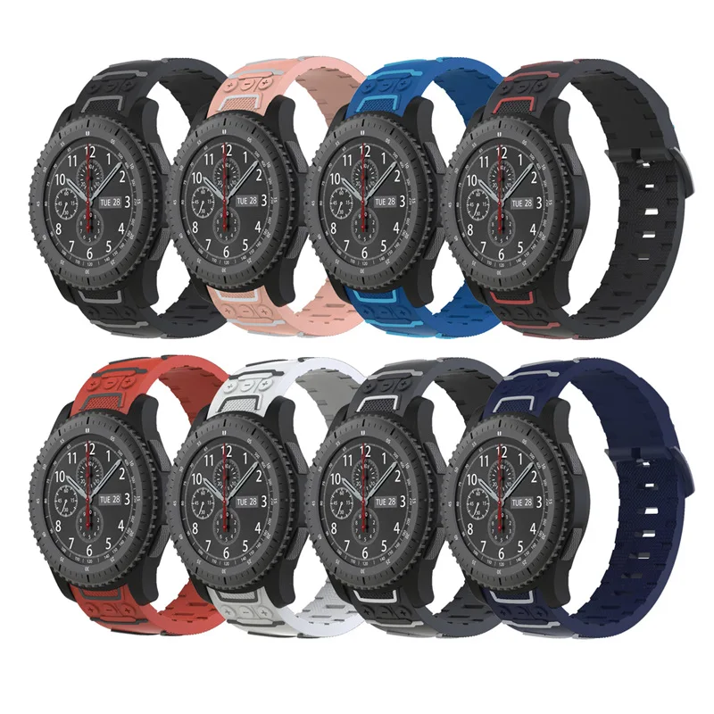 Спортивный силиконовый ремешок 22 мм для часов Samsung Gear S3 Classic/Frontier резиновый