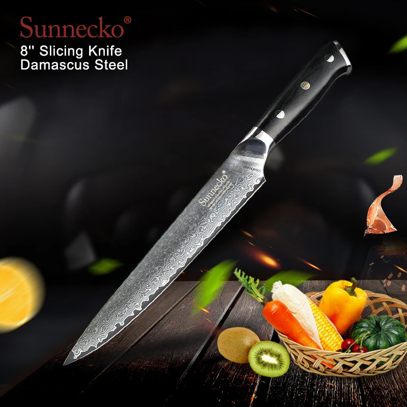 SUNNECKO 3 шт. Кухня ножи Набор Утилита поварской нож для тонкой нарезки режущие