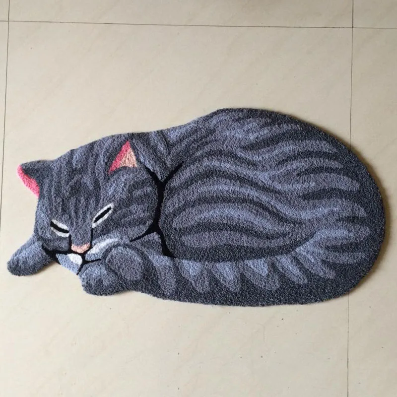 Grey Балконный Коврик для пола, коврик для спальни, ковер в форме кошки, детский коврик для спальни, Противоскользящий коврик для гостиной, прихожей, коврик для пола, коврик для двери - Цвет: Grey