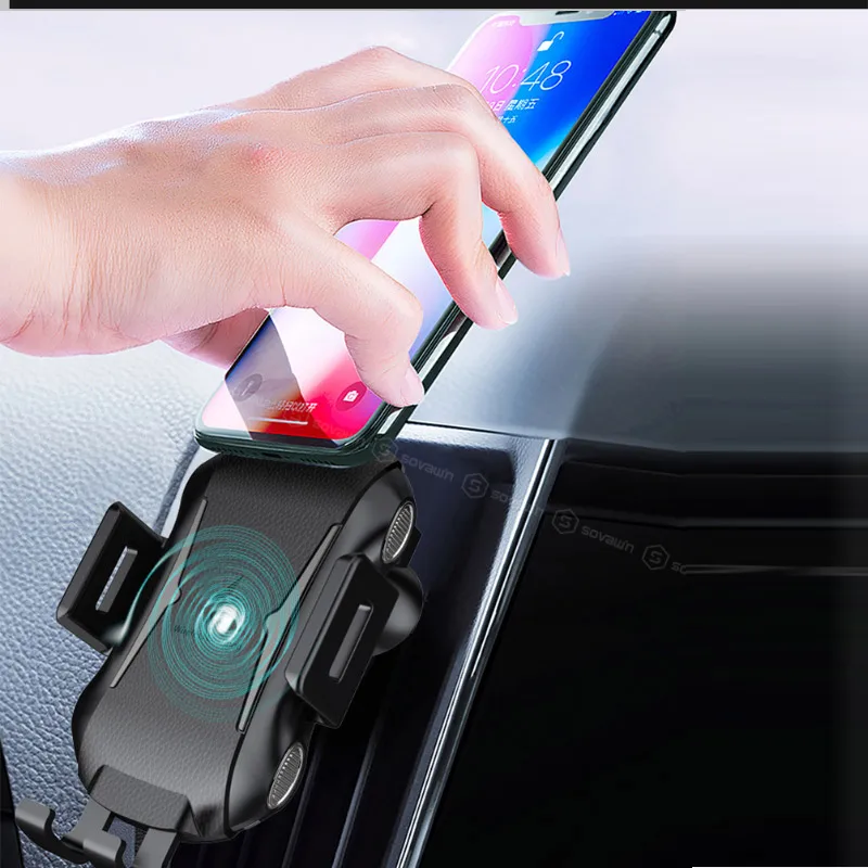 Беспроводное Автомобильное зарядное устройство Qi 10 Вт сенсорный Универсальный