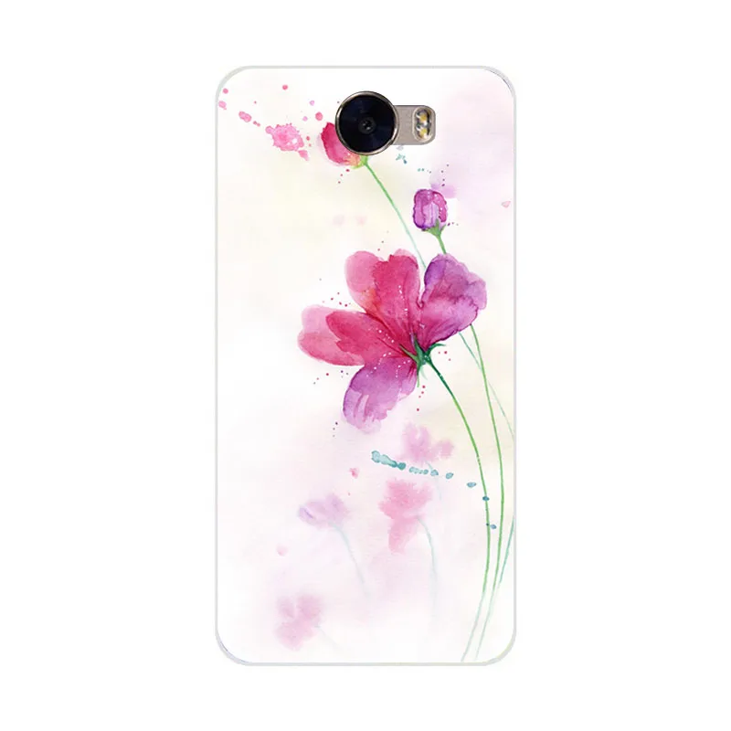 Huawei Y5 II 2 Чехол Silicon красивые цветы 3D Рельеф Живопись ТПУ Мягкая задняя крышка для