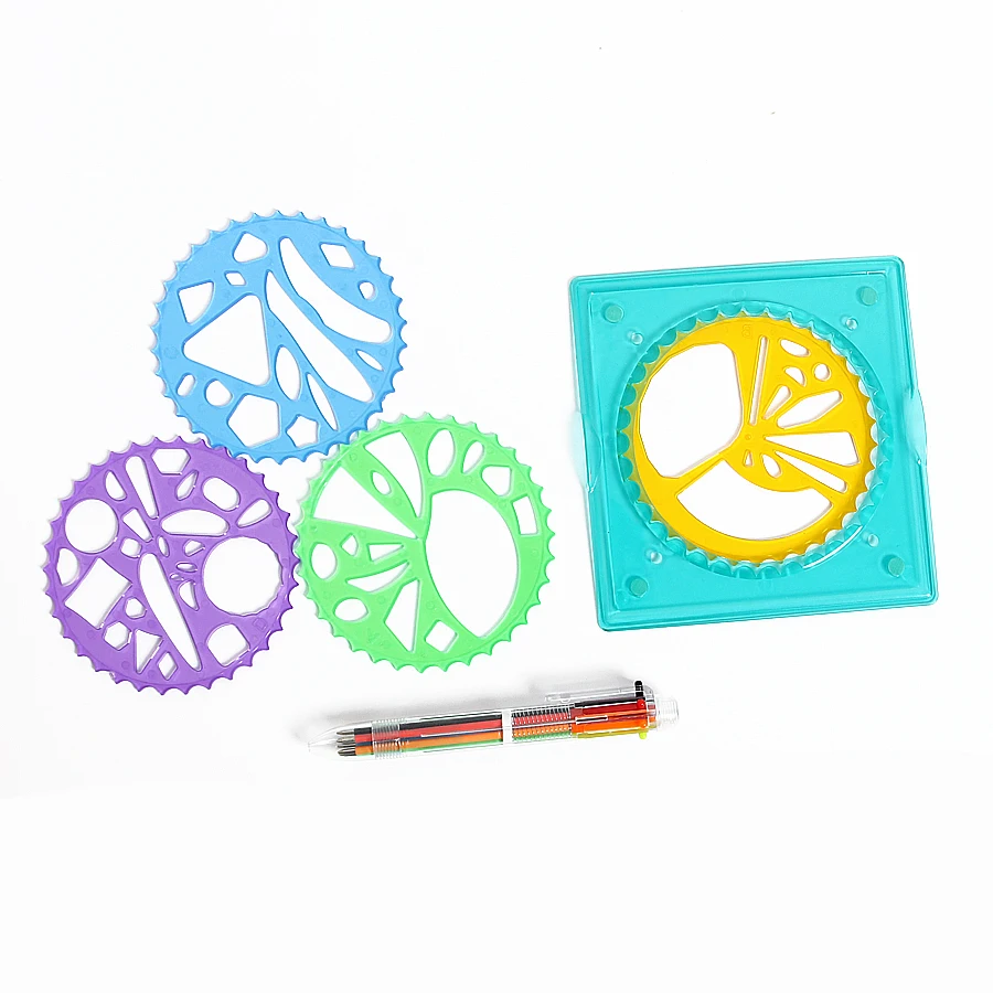 Набор спиральных игрушек Spirograph для рисования сцепляющиеся шестерни и колеса с 6