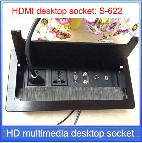 Двойная настольная аудиорозетка/HD HDMI USB интерфейс информационный выход/офисный