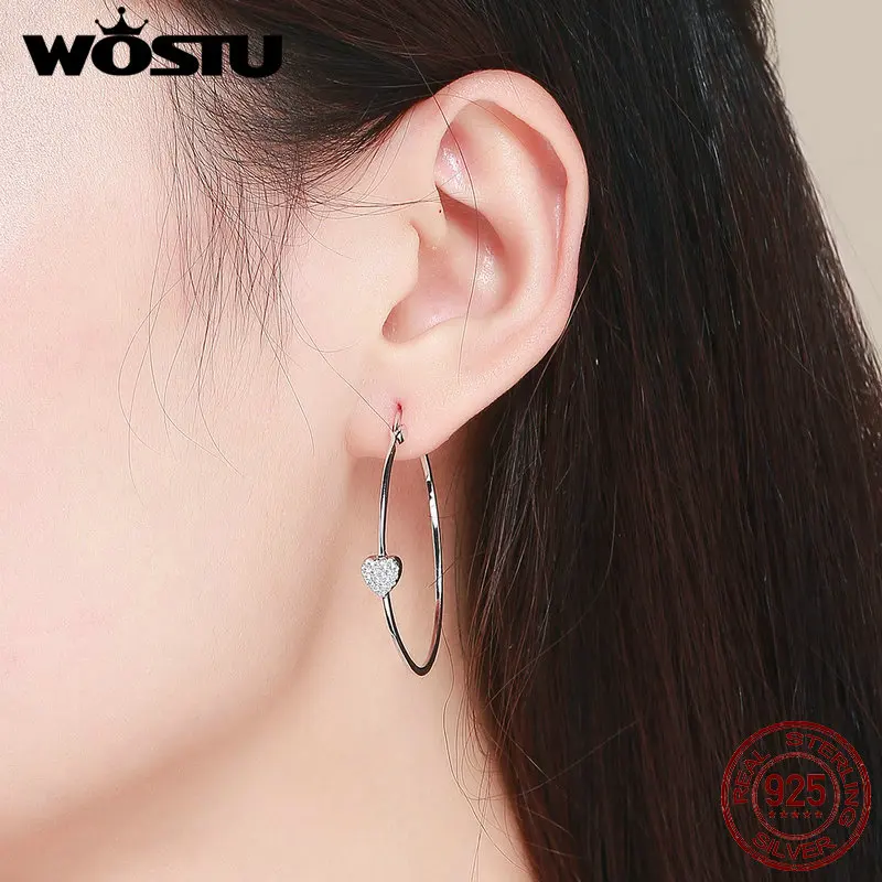 Женские серьги-подвески WOSTU круглые серьги из стерлингового серебра 925 пробы с