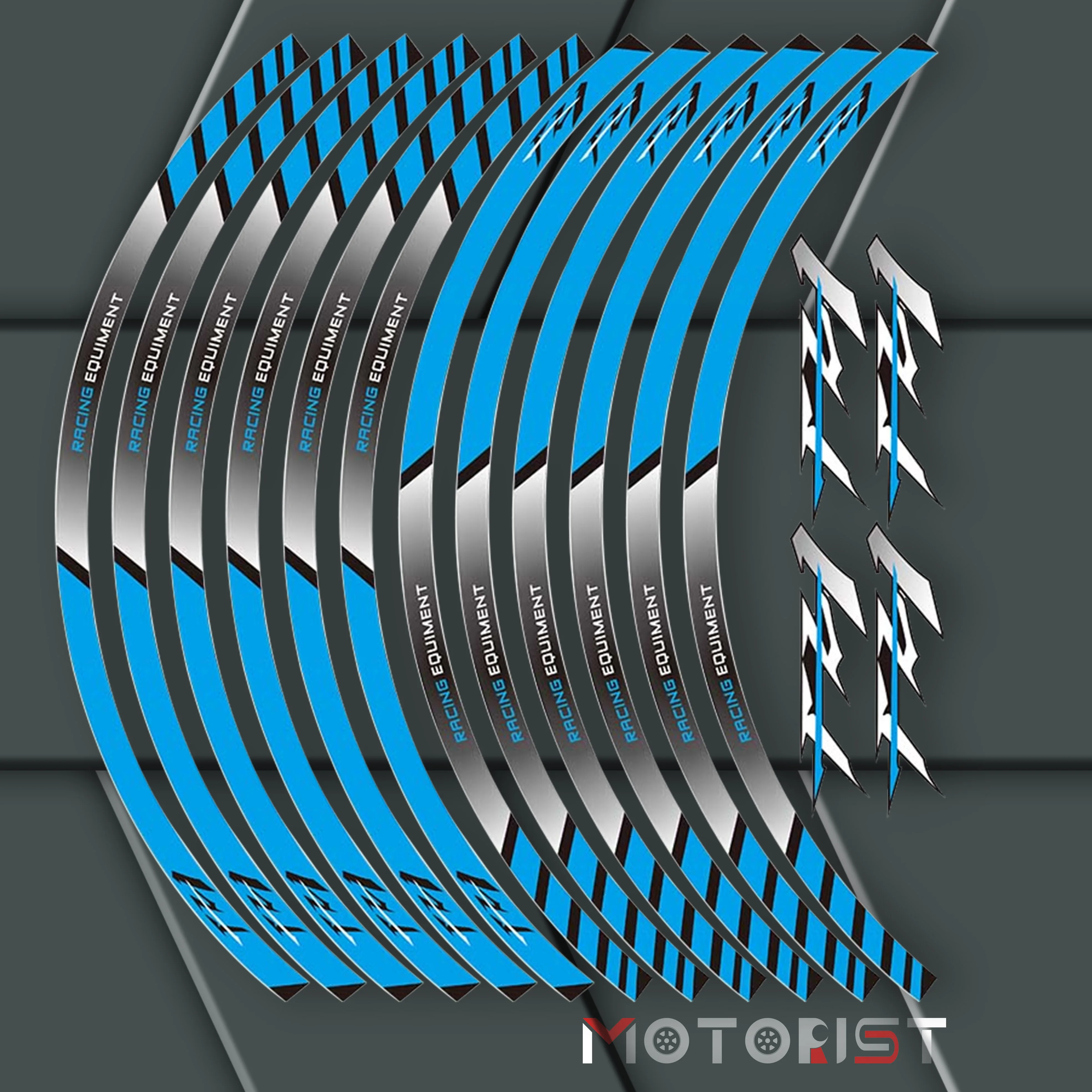 

a set of 12pcs high quality motorcycle wheel decals waterproof Reflective stickers rim stripes For YAMAHA FZ1 FAZER FZ 1