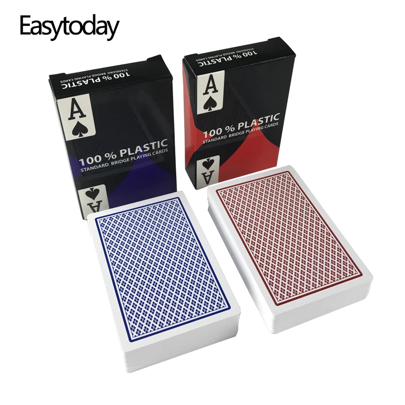 Easytoday 10 шт./компл. карты для покера из ПВХ баккара Техасский Холдем пластиковые