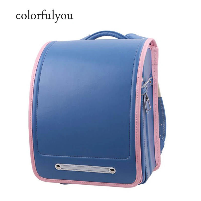 Colorfulyou 2021 Japanese School backpack kids Waterproof PU school bag Student Orthopedic Randoseru Metal buckle box book bag