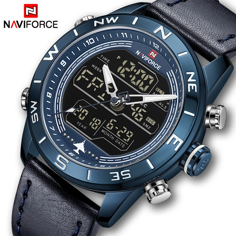 NAVIFORCE мужские часы топ бренда модные спортивные водонепроницаемые кварцевые